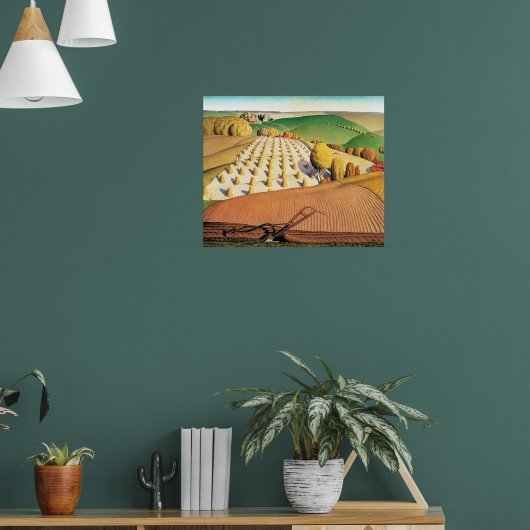 Herfstploegen van Grant Wood Poster (Woonkamer 1)