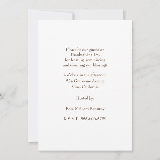 Herfstpompoen & bessen "Verzamel en geef Bedankt" Kaart (Achterkant)