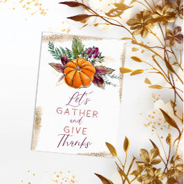Herfstpompoen & bessen "Verzamel en geef Bedankt" Kaart