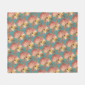 Herfstpompoen bloementerracotta sinaasappel en bla fleece deken (Voorkant (Horizontaal))