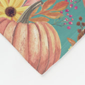Herfstpompoen bloementerracotta sinaasappel en bla fleece deken (Hoek)