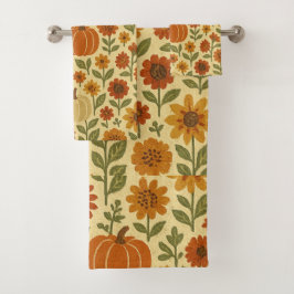  herfstpompoen bloemmotief bad handdoek