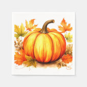 Herfstpompoen en bladeren Herfst servetten (Voorkant)