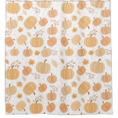 Herfstpompoen en bladpastelpatroon douchegordijn (Voorkant)