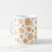 Herfstpompoen en bladpastelpatroon koffiemok (Voorkant links)