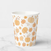 Herfstpompoen en bladpastelpatroon papieren bekers (Links)