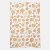 Herfstpompoen en bladpastelpatroon theedoek (Verticaal)