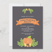 Herfstpompoen | Friendsgiving-diner Kaart (Voorkant)