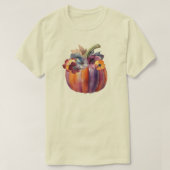 Herfstpompoen met bloemen t-shirt (Design voorkant)