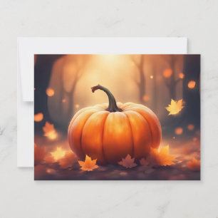 Herfstpompoen met herfstbladeren Illustratie Briefkaart