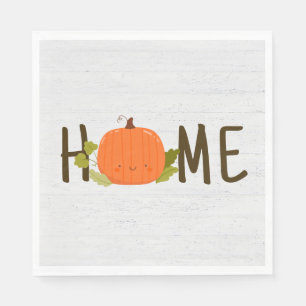 Herfstpompoen met Huis Tekst Servet