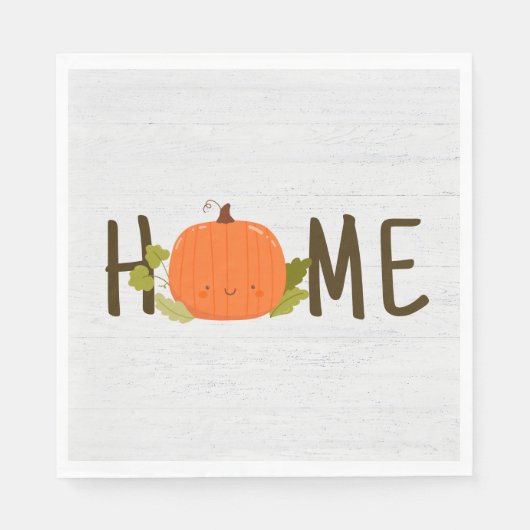 Herfstpompoen met Huis Tekst Servet (Voorkant)