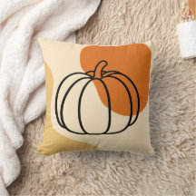 Herfstpompoen met Oranje klodder en Abstracte vorm