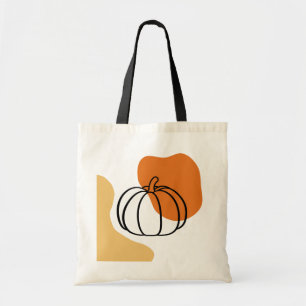 Herfstpompoen met Oranje klodder en Abstracte vorm Tote Bag