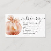 Herfstpompoen met strikboeken voor Baby-Waterverf Informatiekaartje (Voorkant)