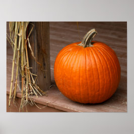 Herfstpompoen op de veranda poster