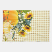 Herfstpompoen op Gingham Theedoek (Horizontaal)