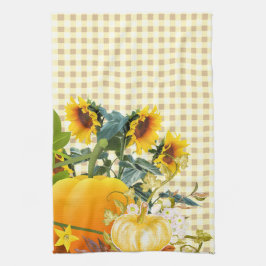 Herfstpompoen op Gingham Theedoek