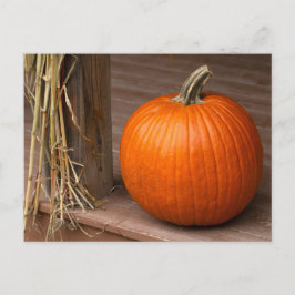 Herfstpompoen op veranda briefkaart