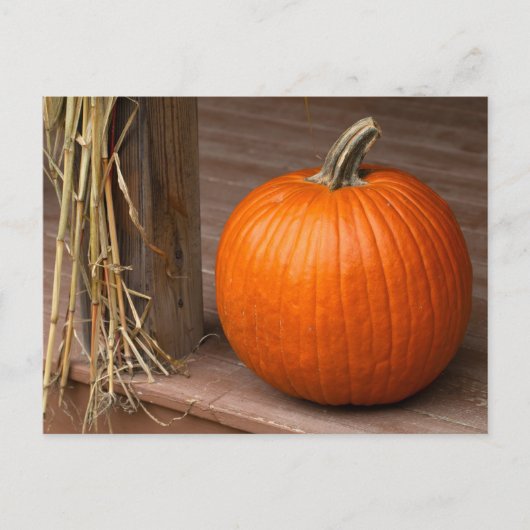 Herfstpompoen op veranda briefkaart (Voorkant)