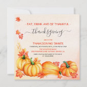 herfstpompoen | Thanksgiving Dinner Invitation Kaart (Voorkant)