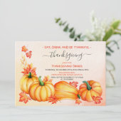 herfstpompoen | Thanksgiving Dinner Invitation Kaart (Staand voorkant)