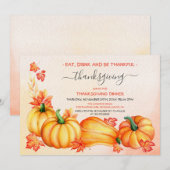 herfstpompoen | Thanksgiving Dinner Invitation Kaart (Voorkant / Achterkant)