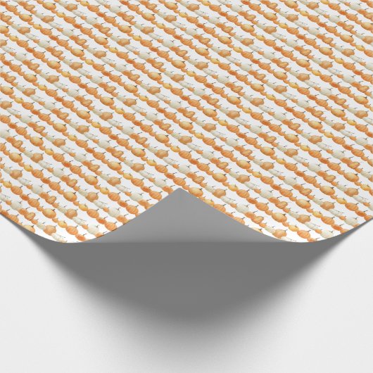 Herfstpompoen: Waterverf illustratiepatroon Cadeaupapier (Hoek)