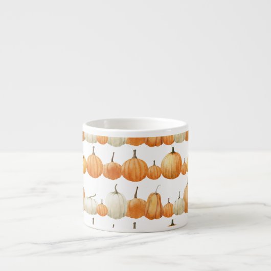 Herfstpompoen: Waterverf illustratiepatroon Espresso Kop (Voorkant)