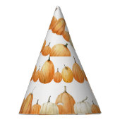 Herfstpompoen: Waterverf illustratiepatroon Feesthoedjes (Rechts)