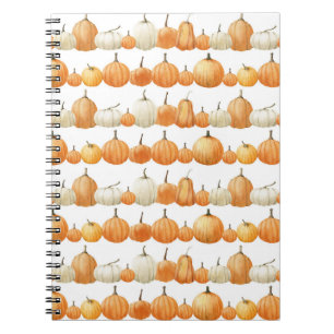 Herfstpompoen: Waterverf illustratiepatroon Notitieboek