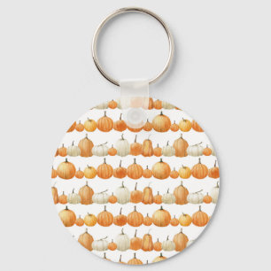 Herfstpompoen: Waterverf illustratiepatroon Sleutelhanger