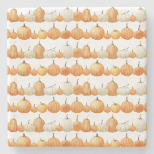 Herfstpompoen: Waterverf illustratiepatroon Stenen Onderzetter