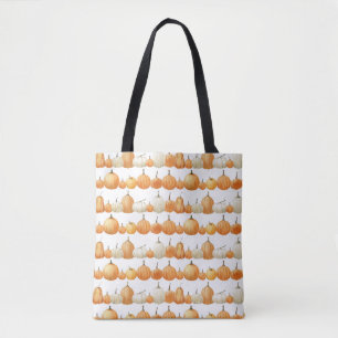 Herfstpompoen: Waterverf illustratiepatroon Tote Bag