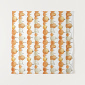 Herfstpompoen: Waterverf illustratiepatroon Wandkleed (Voorkant (horizontaal))