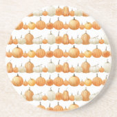 Herfstpompoen: Waterverf illustratiepatroon Zandsteen Onderzetter (Voorkant)