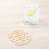 Herfstpompoen: Waterverf illustratiepatroon Zandsteen Onderzetter (Zijkant)