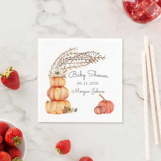 herfstpompoenen baby shower monogram luiers servet (Insitu)