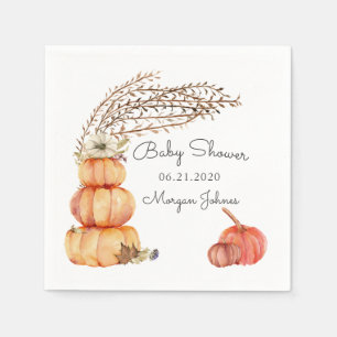 herfstpompoenen baby shower monogram luiers servet