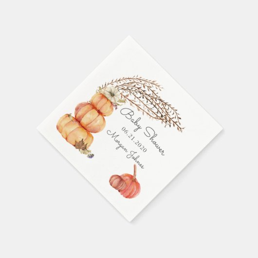 herfstpompoenen baby shower monogram luiers servet (Hoek)