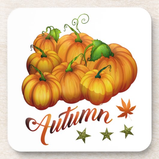 Herfstpompoenen    bier onderzetter (Voorkant)