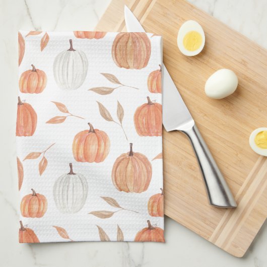 Herfstpompoenen & Bladeren Theedoek (Quarter Fold)