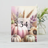 Herfstpompoenen bladeren waterverf kalligrafie tek kaart (Staand voorkant)