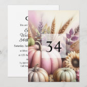 Herfstpompoenen bladeren waterverf kalligrafie tek kaart (Voorkant / Achterkant)