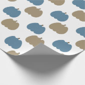 Herfstpompoenen Blauw Beige Cadeaupapier (Hoek)