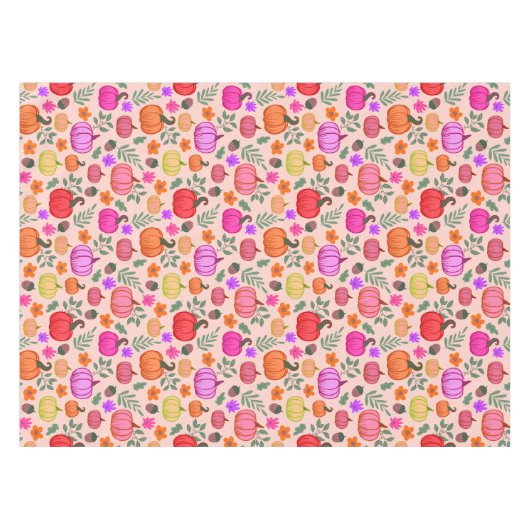 Herfstpompoenen - bleek roze tafelkleed (Voorkant (Horizontaal))