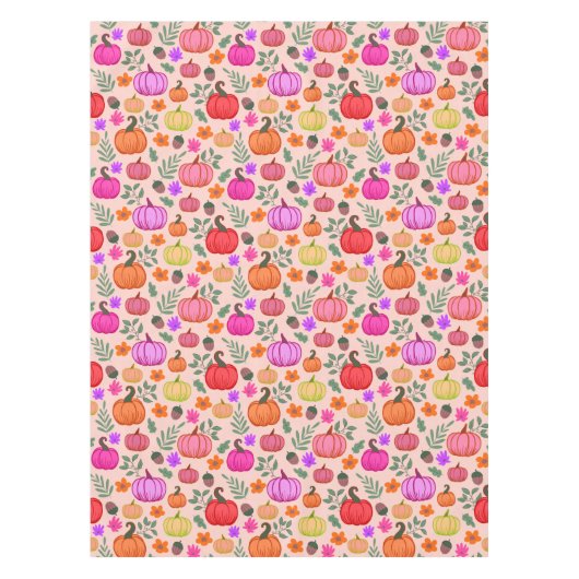 Herfstpompoenen - bleek roze tafelkleed (Voorkant)