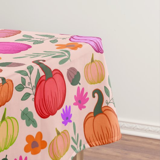 Herfstpompoenen - bleek roze tafelkleed (Voorbeeld)