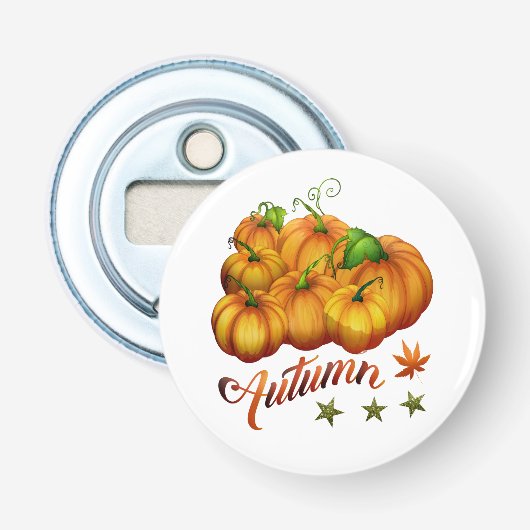 Herfstpompoenen       button flesopener (Voorkant)
