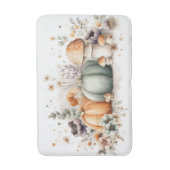 Herfstpompoenen, champignons en bloemen badmat (Voorkant Verticaal)